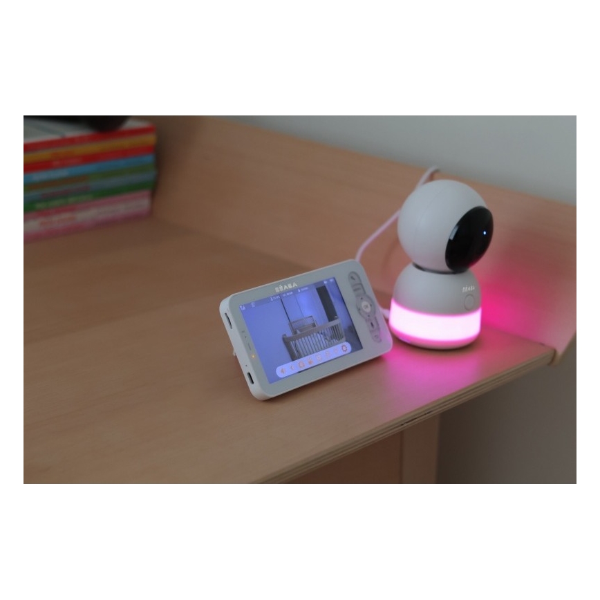 Beaba - Intelligente tragbare Babyphone mit Monitor ZEN NIGHT 720p 5V 4000 mAh Wi-Fi in Weiß