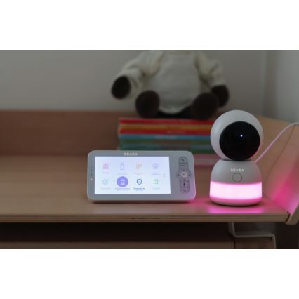Beaba - Intelligente tragbare Babyphone mit Monitor ZEN NIGHT 720p 5V 4000 mAh Wi-Fi in Weiß