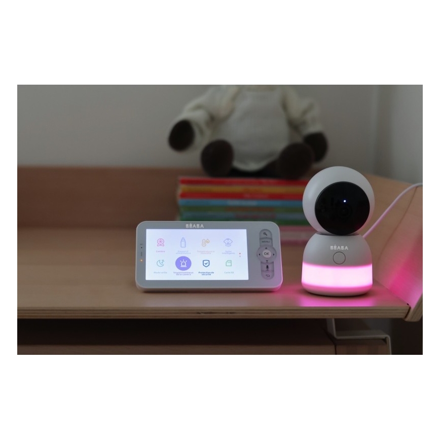 Beaba - Intelligente tragbare Babyphone mit Monitor ZEN NIGHT 720p 5V 4000 mAh Wi-Fi in Weiß