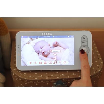 Beaba - Intelligente tragbare Babyphone mit Monitor ZEN NIGHT 720p 5V 4000 mAh Wi-Fi in Weiß