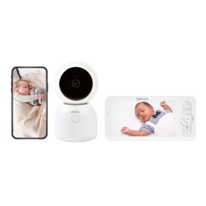 Beaba - Intelligente tragbare Babyphone mit Monitor ZEN NIGHT 720p 5V 4000 mAh Wi-Fi in Weiß