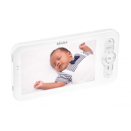 Beaba - Intelligente tragbare Babyphone mit Monitor ZEN NIGHT 720p 5V 4000 mAh Wi-Fi in Weiß