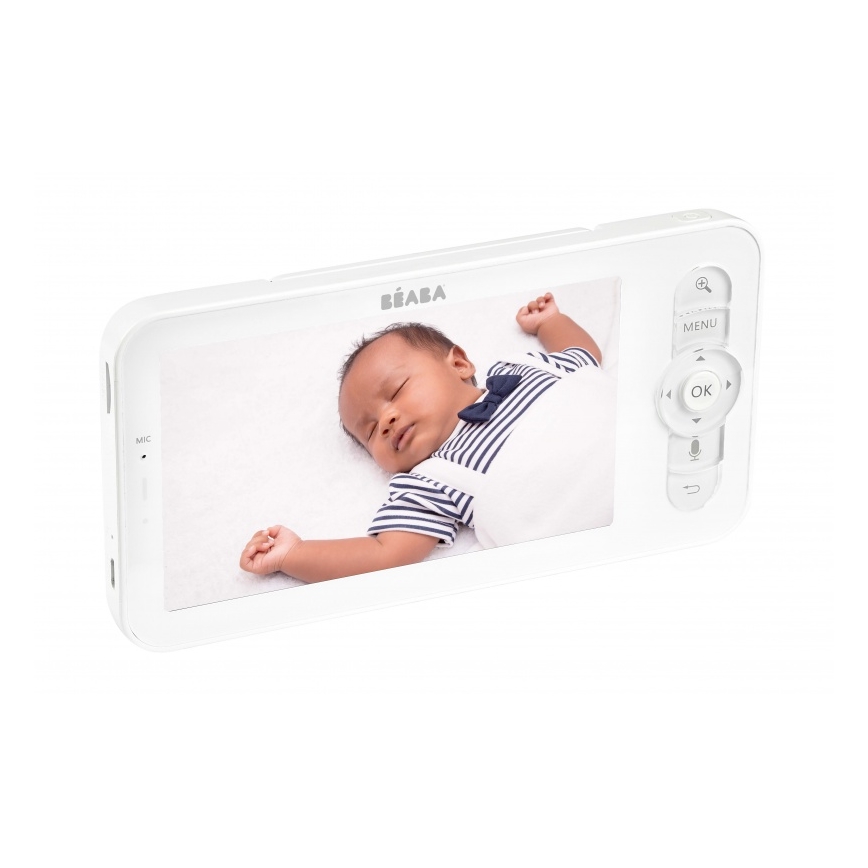 Beaba - Intelligente tragbare Babyphone mit Monitor ZEN NIGHT 720p 5V 4000 mAh Wi-Fi in Weiß
