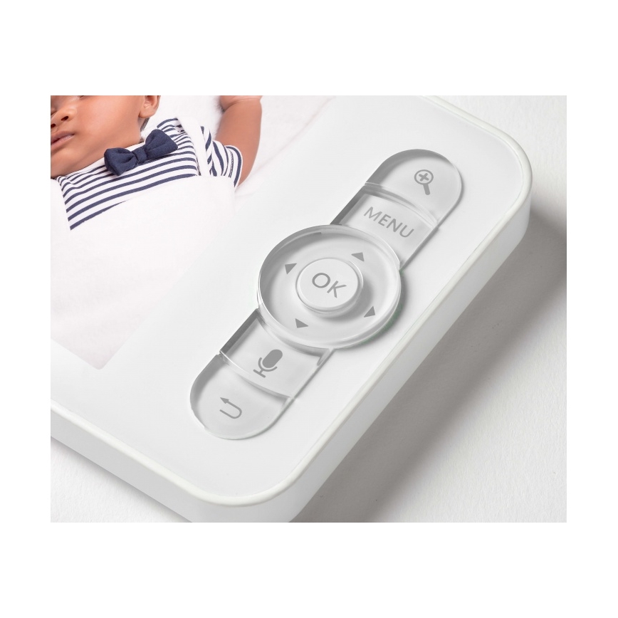 Beaba - Intelligente tragbare Babyphone mit Monitor ZEN NIGHT 720p 5V 4000 mAh Wi-Fi in Weiß