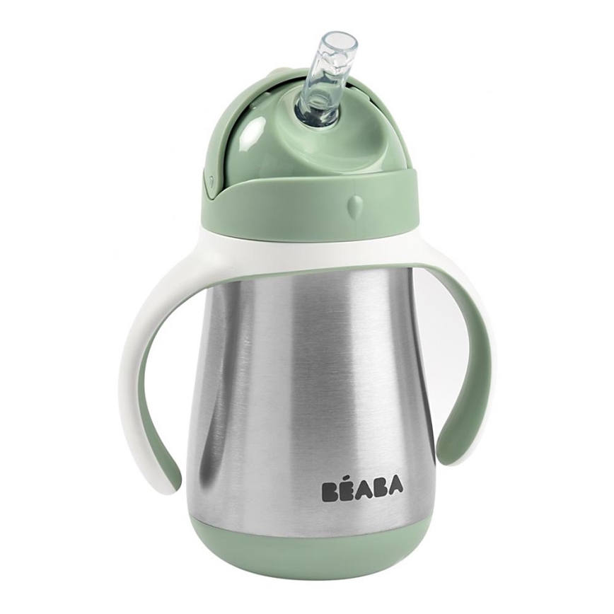 Beaba - Isolierbecher mit Strohhalm 250 ml grün