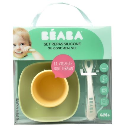 Beaba - Kinder-Geschirrset Gelb 4-teilig
