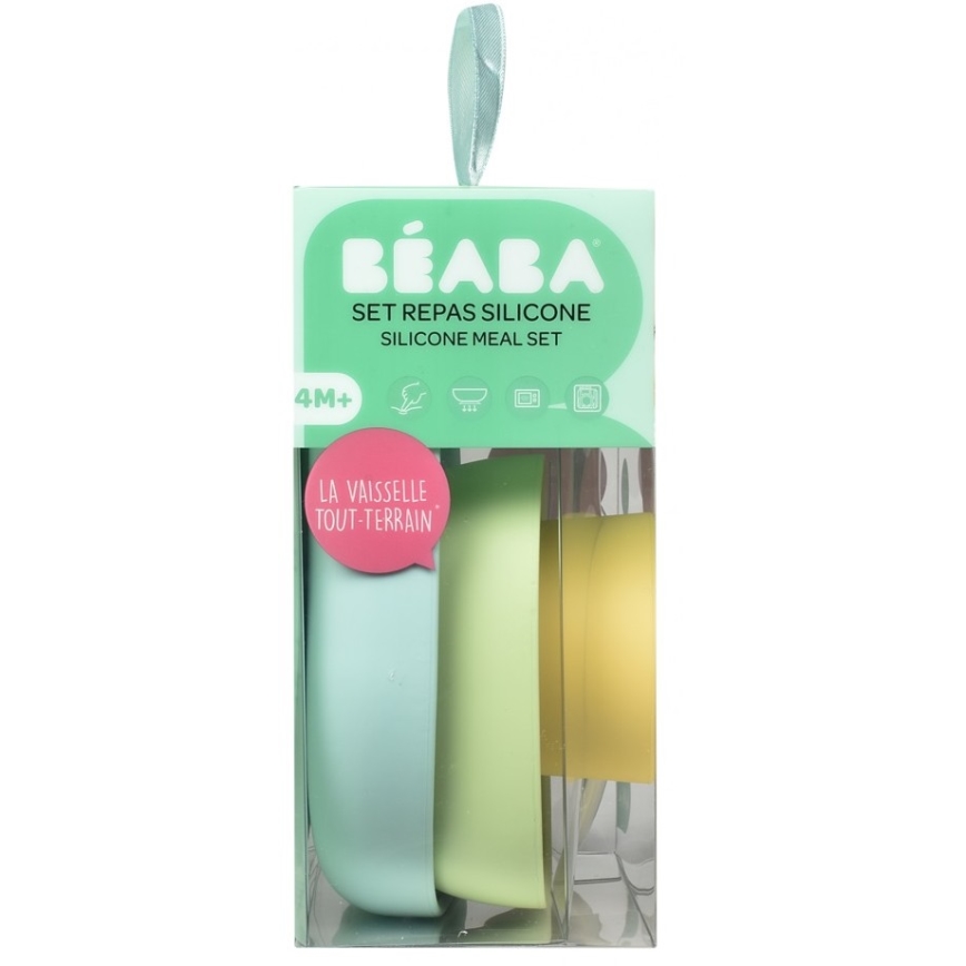 Beaba - Kinder-Geschirrset Gelb 4-teilig