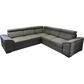 Beidseitig montierbares Ecksofa mit Schlaffunktion und Stauraum GRANADA dunkelgrau