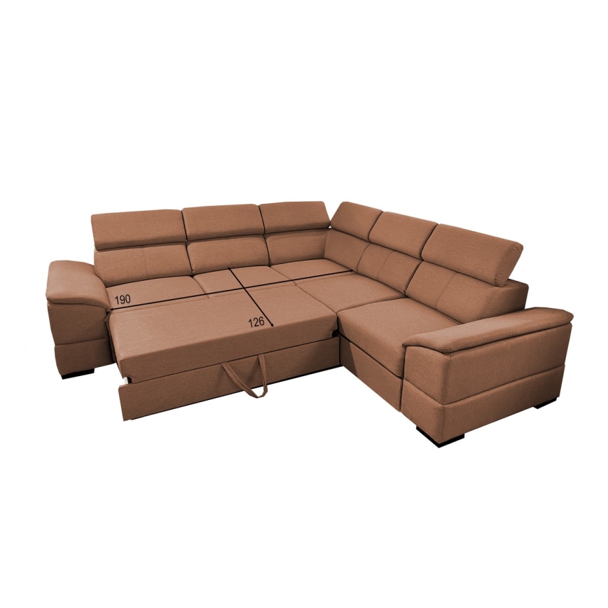 Universelles Ecksofa mit Schlaffunktion und Stauraum GRANADA, braun