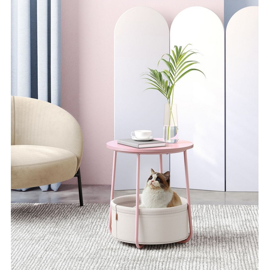 Beistelltisch NOIRA rosa/weiß