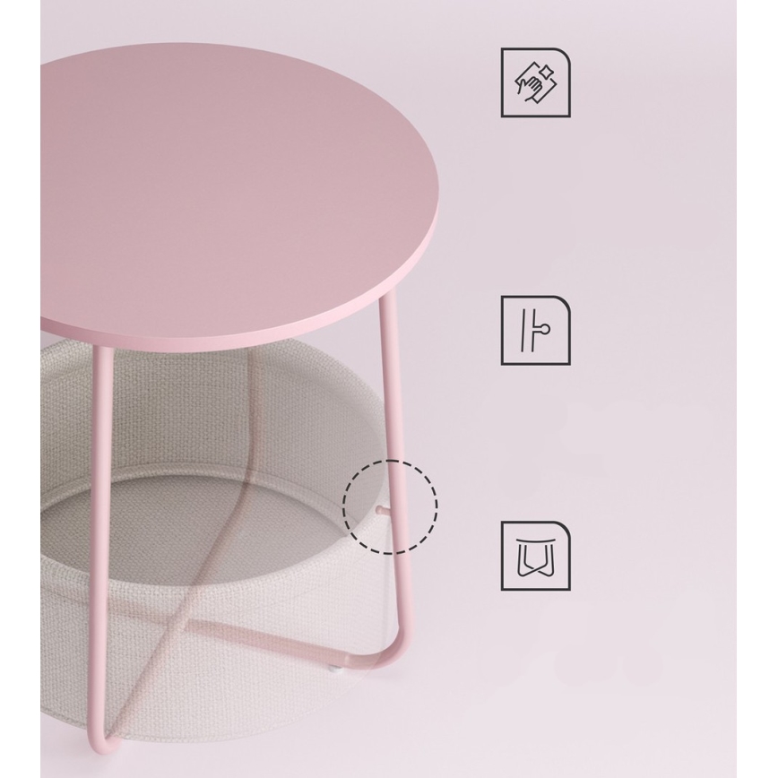 Beistelltisch NOIRA rosa/weiß