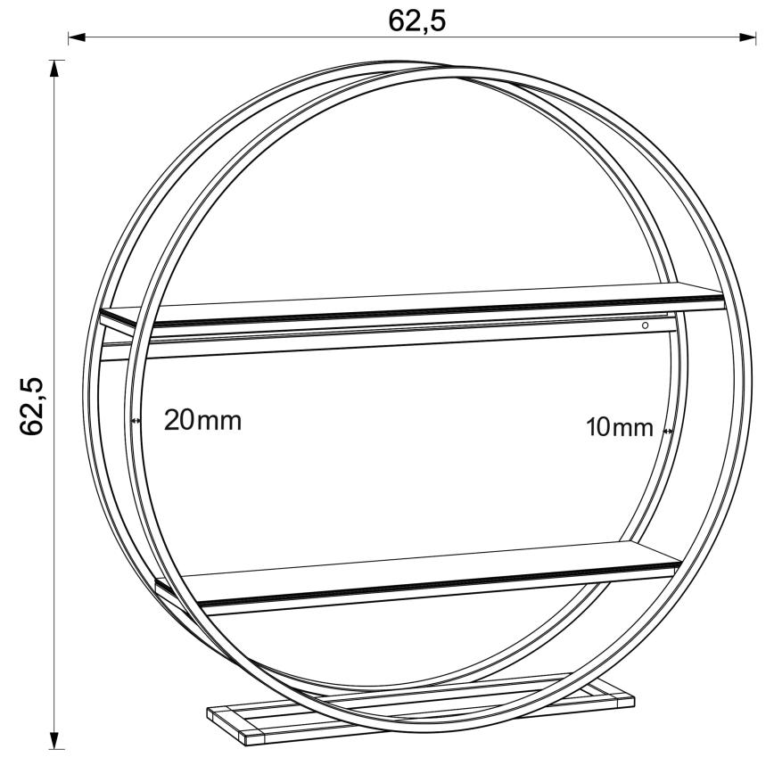 Beistelltisch SHELF Ø 62,5 cm Eiche
