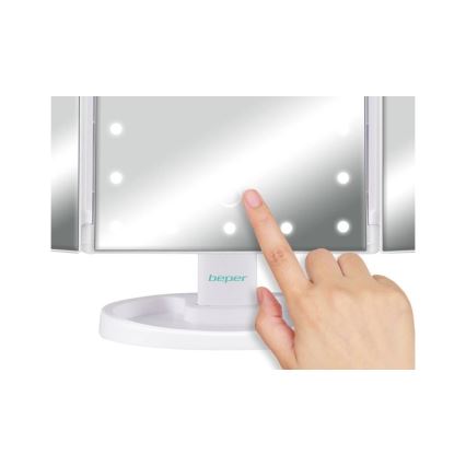 Beper - Kosmetikspiegel mit LED-Beleuchtung 4xAAA/5V