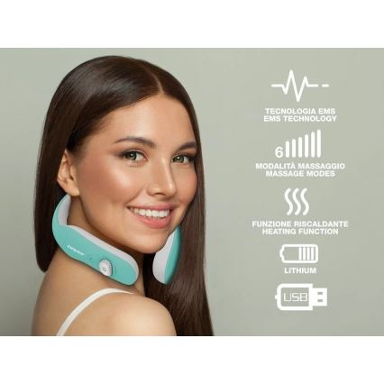 Beper - Wiederaufladbares EMS-Nackenmassagegerät 5V/900 mAh mintgrün