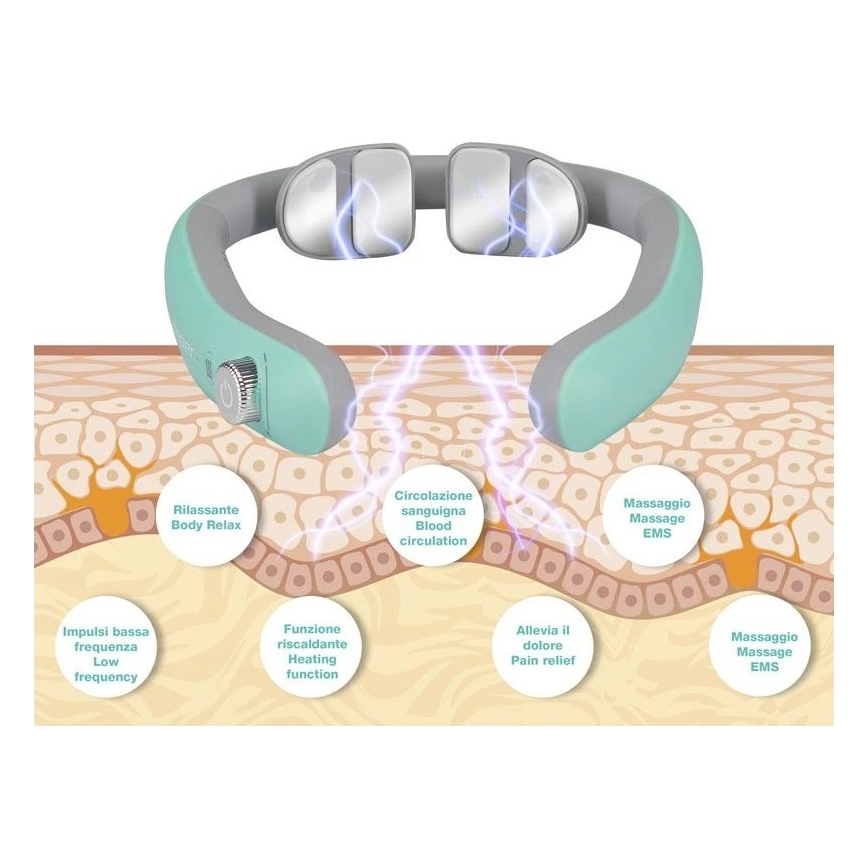 Beper - Wiederaufladbares EMS-Nackenmassagegerät 5V/900 mAh mintgrün