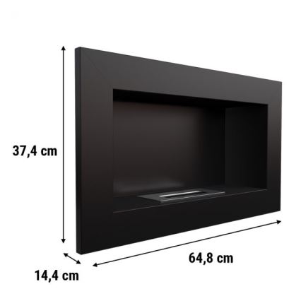 Kratki - Eingebauter BIO-Kamin 37,4x64,8 cm 1 kW schwarz