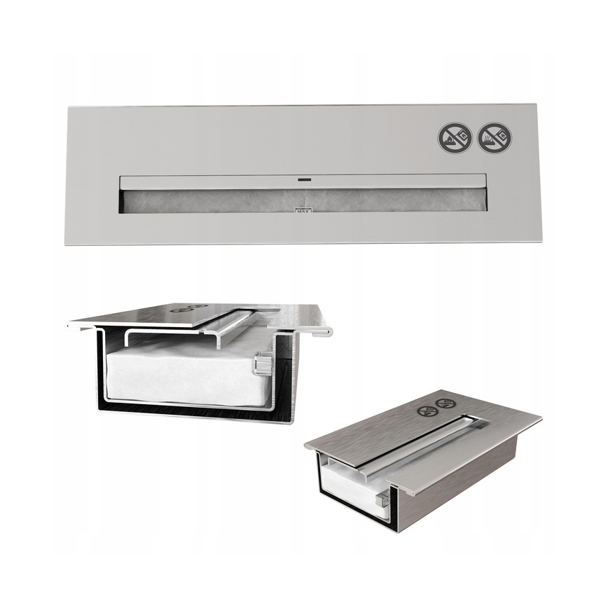 Kratki - BIO-Kamin 8,5x49 cm 2,5 kW schwarz
