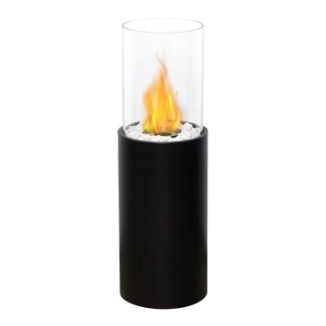 Bio-Kamin ROMA 26,5x80,5 cm 2kW schwarz + Schutzabdeckung