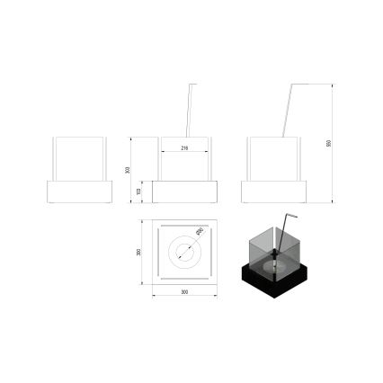 Kratki - BIO-Kamin 30,3x30 cm 1 kW Weiß