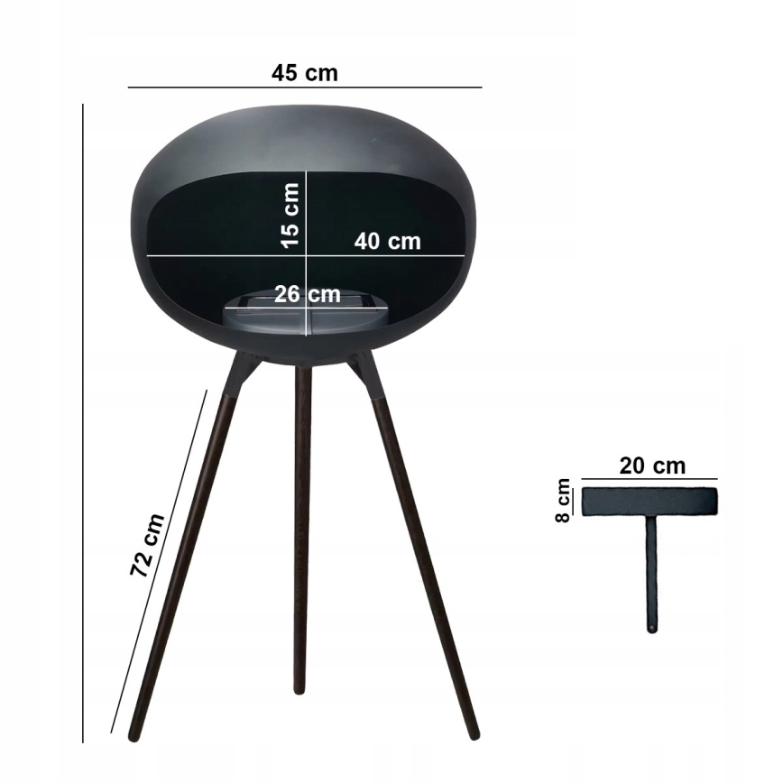 Bioethanol-Kamin TOKIO 45x100 cm 2kW schwarz