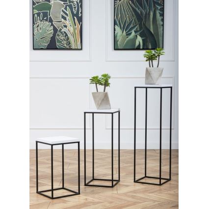 Blumenständer BASICLOFT 40x24 Weiß/Schwarz