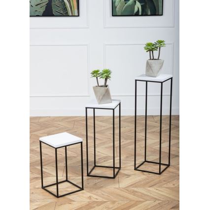 Blumenständer BASICLOFT 80x24 Schwarz/Weiß