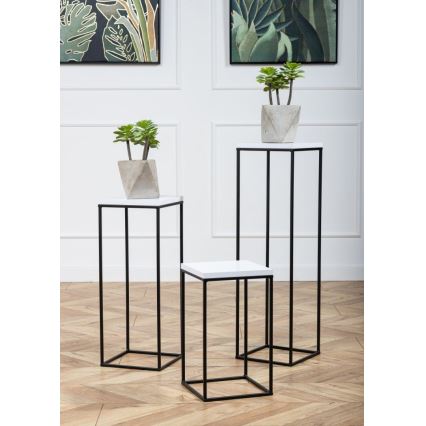 Blumenständer BASICLOFT 80x24 Schwarz/Weiß