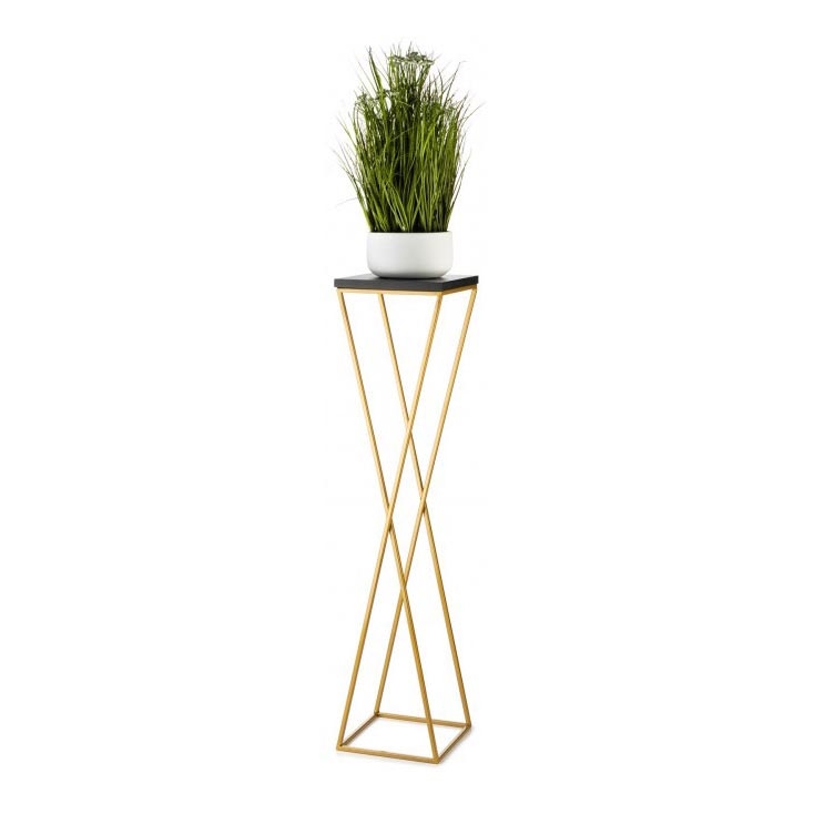 Blumenständer LOFT 100x24 cm gold/schwarz