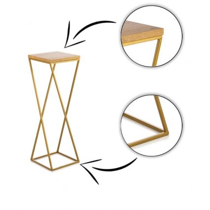 Blumenständer LOFT 70x24 cm gold/braun