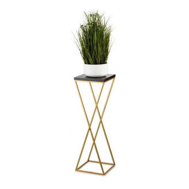Blumenständer LOFT 70x24 cm gold/schwarz
