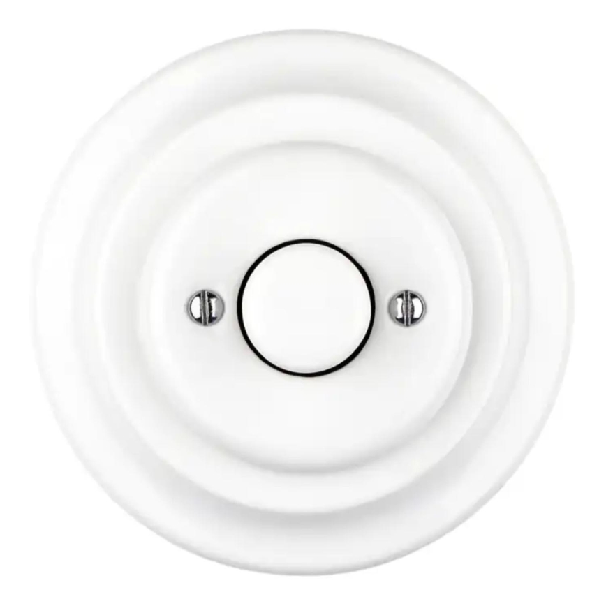 Bohemia-Design - Porzellan-Retro-Drehdimmer mit Rahmen 250V/10A weiß