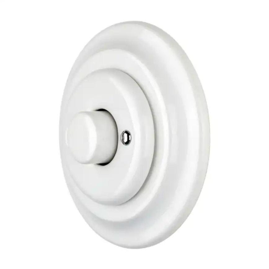 Bohemia-Design - Porzellan-Retro-Drehdimmer mit Rahmen 250V/10A weiß