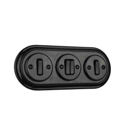 Bohemia-Design - Porzellan-Retro-Dreifach-Bilderrahmen, schwarz