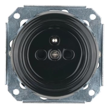 Bohemia-Design - Retro-Haushaltssteckdose aus Porzellan, rahmenlos, 250V/16A, schwarz