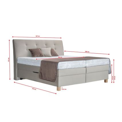 Boxspringbett mit Matratze BEA 160x200 cm beige