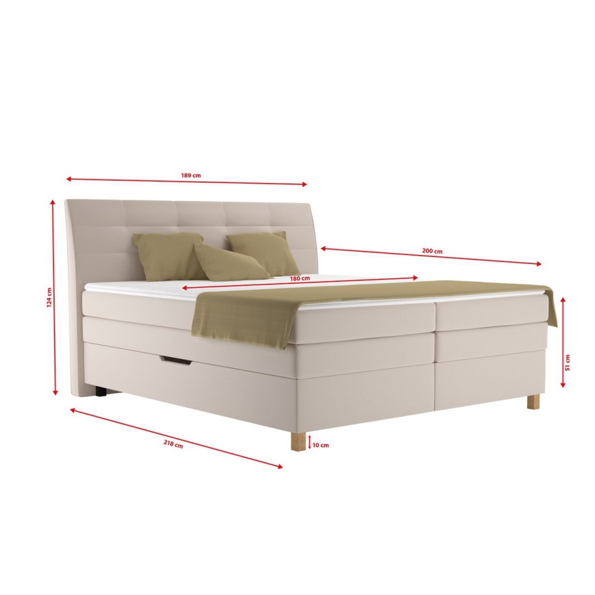 Boxspringbett mit Matratze BEA 180x200 cm beige