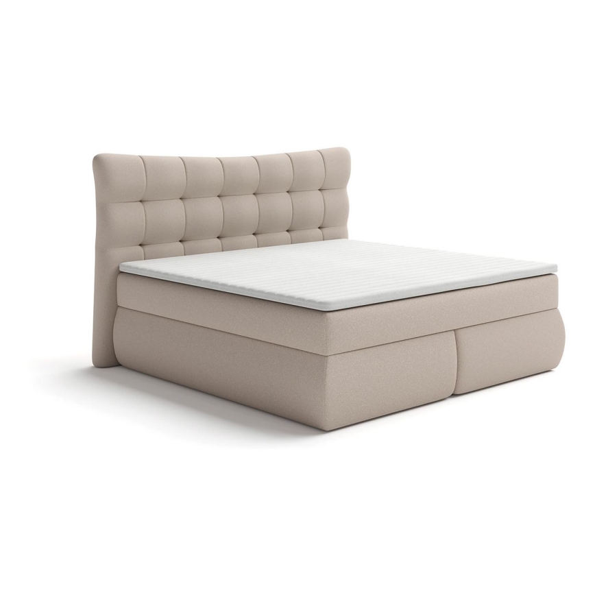 Boxspringbett mit Matratzen und Topper SOFIA 180x200 cm beige