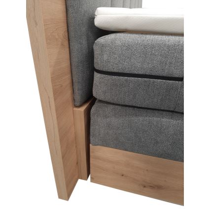 Boxspringbett mit Matratzen und Topper sowie Stauraum JASMINE 180x200 cm grau
