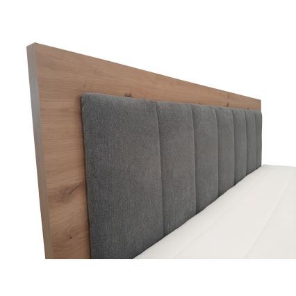 Boxspringbett mit Matratzen und Topper sowie Stauraum JASMINE 180x200 cm grau