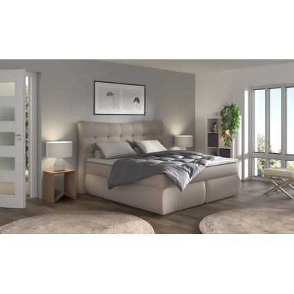 Boxspringbett mit Matratzen und Topper SOFIA 180x200 cm beige