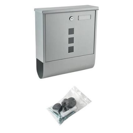 Briefkasten 34 x 30,7 cm, silber