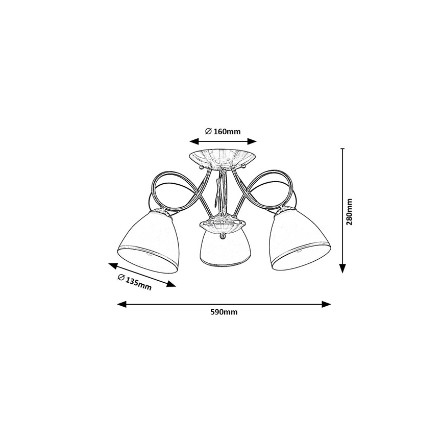 Brilagi - Aufgesetzte Deckenleuchte FRED 3xE27/60W/230V Ø 59 cm bronzefarben