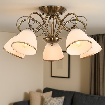 Brilagi - Aufgesetzte Deckenleuchte FRED 5xE27/60W/230V Ø 59 cm Bronze