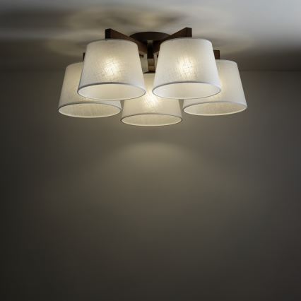 Brilagi - Aufgesetzte Deckenleuchte LATTE 5xE27/60W/230V Kiefer/weiß