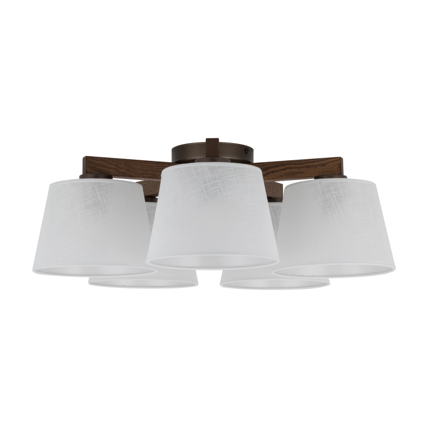 Brilagi - Aufgesetzte Deckenleuchte LATTE 5xE27/60W/230V Kiefer/weiß