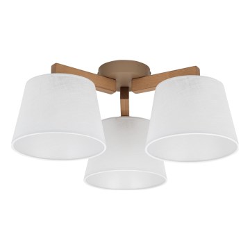 Brilagi - Aufgesetzte Deckenleuchte LATTE SABIA 3xE27/15W/230V Kiefer/Weiß