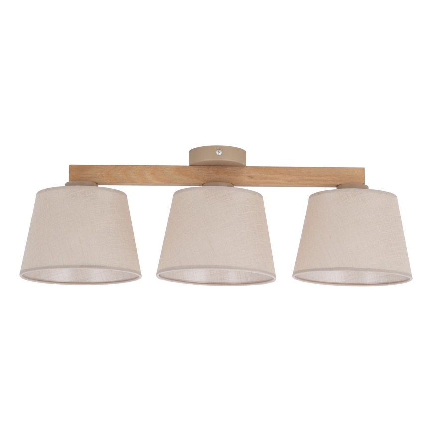 Brilagi - Aufgesetzte Deckenleuchte LATTE SABIA 3xE27/60W/230V Kiefer/Beige