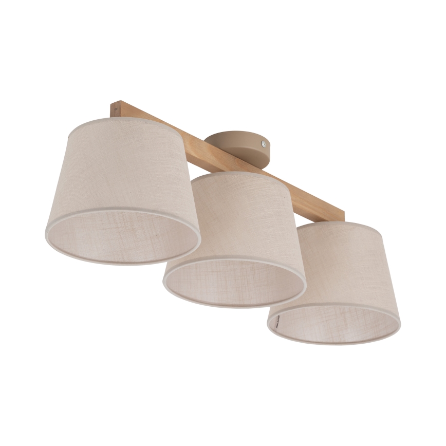 Brilagi - Aufgesetzte Deckenleuchte LATTE SABIA 3xE27/60W/230V Kiefer/Beige