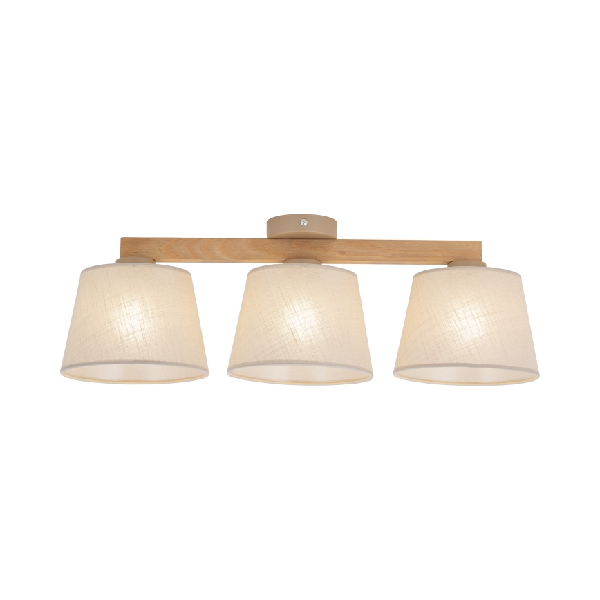 Brilagi - Aufgesetzte Deckenleuchte LATTE SABIA 3xE27/60W/230V Kiefer/Beige