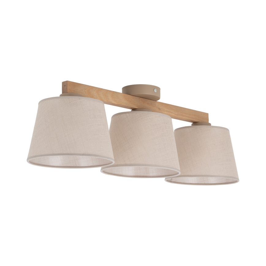 Brilagi - Aufgesetzte Deckenleuchte LATTE SABIA 3xE27/60W/230V Kiefer/Beige